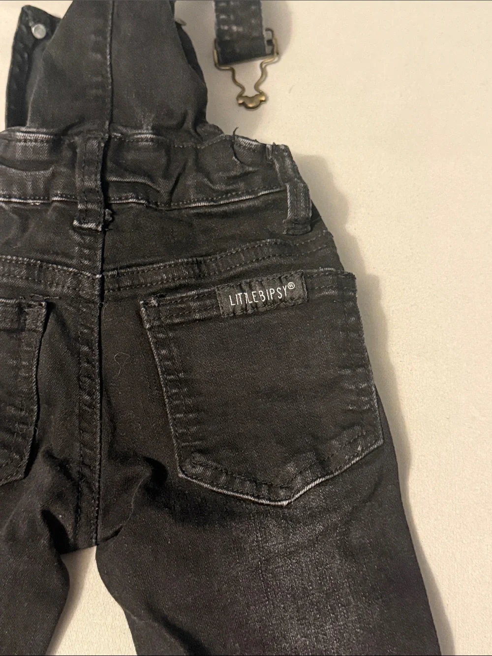 Little Bipsy 18-24 mo black overalls